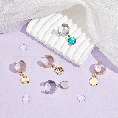 Набор для изготовления колец-манжет с пустым куполом своими руками RJEW-AB00005-1