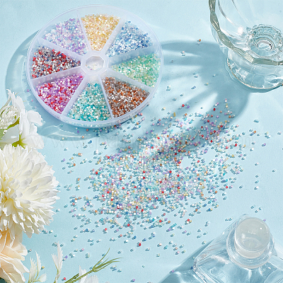 80 г 8-х цветных стеклянных бусин GLAA-GO0001-20B-1