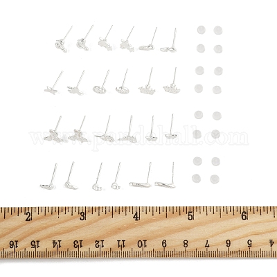 12 пара сережек-гвоздиков из сплава 12 стилей EJEW-FS0001-29-1