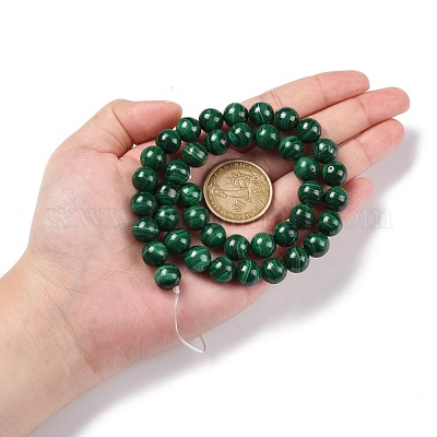 Природные малахит пряди из бисера G-O152-47-10mm-A-1