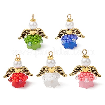Подвески-ангелы из стеклянных бисеров PALLOY-MZ00713-1
