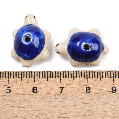 Ручной работы яркие остеклением шарики фарфора PORC-CJC0009-03D-1