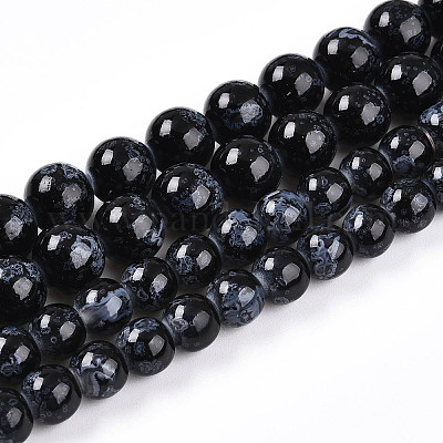 Выпечка окрашенные стеклянные бусины пряди DGLA-N008-10mm-10-1