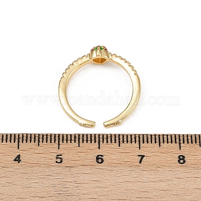 Регулируемые манжетные кольца с микропаве из кубического циркония из латуни RJEW-C139-14B-G-1