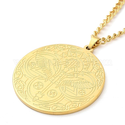 Ожерелья с подвесками из нержавеющей стали 304 NJEW-H034-05G-1