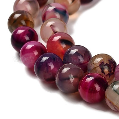 Окрашенные естественный агат бисер пряди G-G203-10J-12mm-1