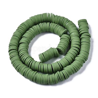 Плоские круглые бусины из глины ручной работы полимерные CLAY-R067-10mm-43-1