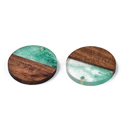 Подвески из прозрачной смолы и ореха RESI-ZX017-28-1