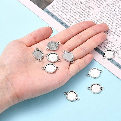 Сеттинги разъем сплава кабошон тибетском стиле X-TIBE-M022-10AS-1