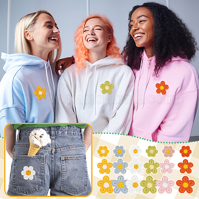 54 шт. 18 стильных аппликации в виде двухцветных цветов PATC-GA0001-23-1