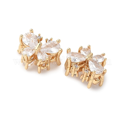 Латунные микропаве из прозрачного кубического циркония KK-G531-03G-1