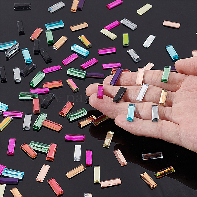 240 шт. 12-цветные стеклянные стразы-кабошоны с плоской задней частью GLAA-GA0002-15-1