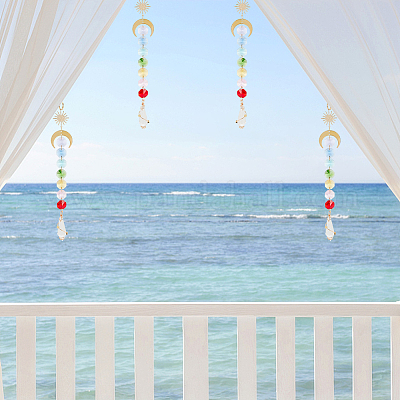 Ahademaker 4 шт. подвесные украшения в виде ловца солнца HJEW-GA0001-20-1