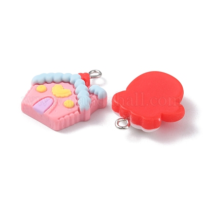 24шт 6 стиля рождественские подвески из непрозрачной смолы RESI-FS0001-43-1