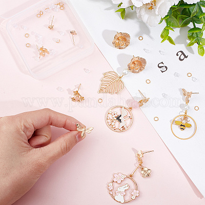 10 шт. 5 стильные латунные серьги-гвоздики KK-CN0001-88-1