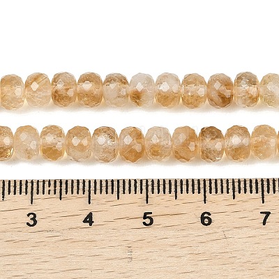 Нити из нагретых натуральных цитриновых бусин&nbsp;G-B175-B01-4x6mm-1