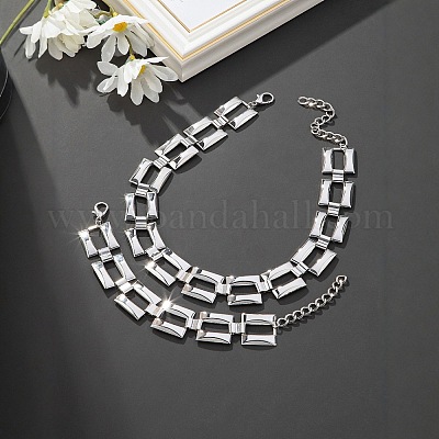 Модные хип-хоп сплав кубинские звенья цепи браслеты и ожерелья наборы FS-WGBA45B-01-1