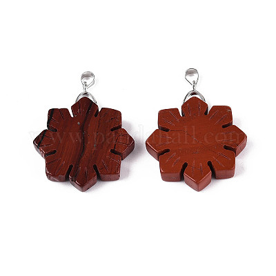 Природные красной яшмы подвески G-T144-12E-1