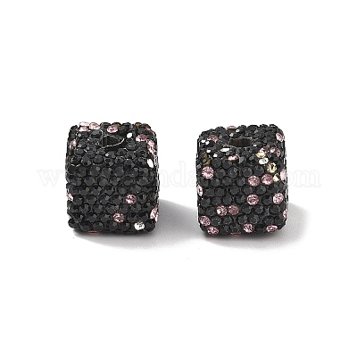 Бусины из полимерной глины в форме куба со стразами CLAY-NH0001-08H-1