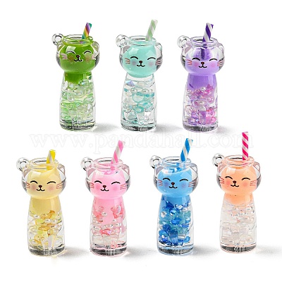 Прозрачный и светящийся акрил с подвесками из полимерной глины. X-TACR-G046-01-1