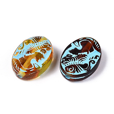 Окрашенные прозрачные акриловые бусины OACR-T029-03J-1