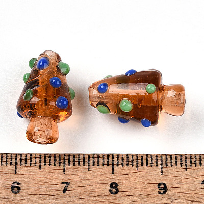 Бусины ручной работы в технике лэмпворк с неровностями&nbsp;LAMP-T022-02A-07-1