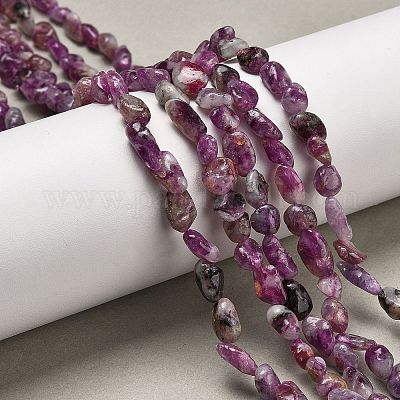 Натуральный лепидолит / пурпурный слюдяный камень бисер пряди G-S383-01-1