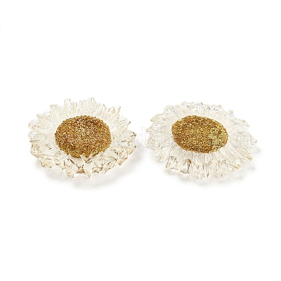 Прозрачные цветочные кабошоны из смолы RESI-H151-04B-1