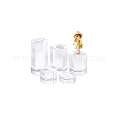 5 шт. 5 стиля акриловых шестиугольных стендов OACR-BC0001-22-1