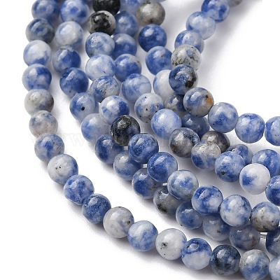 Натуральное синее пятно нитки из бисера яшмы G-Z116-A02-3mm-1