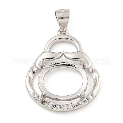 Сеттинги Серебряный кулон кабошон 925 стерлингов STER-B005-17P-1