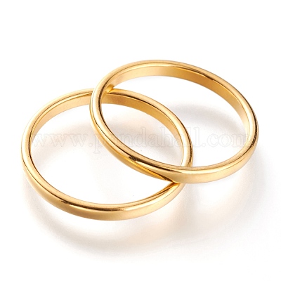 Ионное покрытие (ip) 304 нержавеющая сталь простые кольца RJEW-B0006-7-01G-1