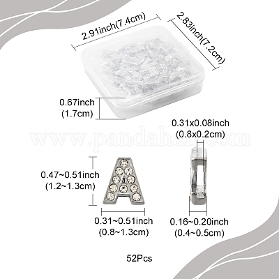 52 шт. 26 стиля алфавита сплав начальные слайд-шармы со стразами класса А ALRI-FS0001-08-1