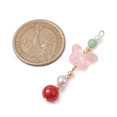 Подвески из натурального сердолика и стекла PALLOY-JF03192-03-1