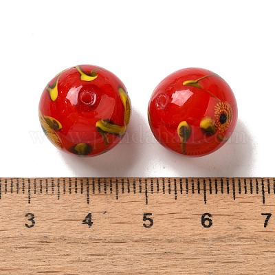 Бусы лэмпворк ручной работы LAMP-G162-08B-05-1