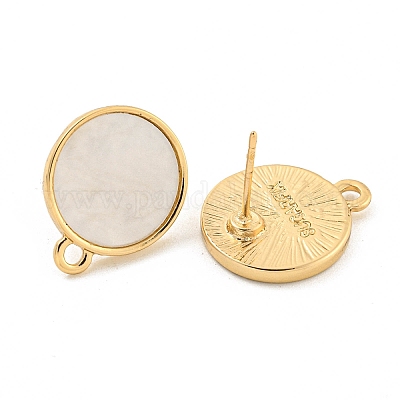 Плоские круглые серьги-гвоздики из сплава в форме сердца FIND-C051-01A-KCG-1