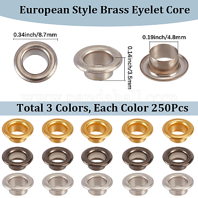 750 шт. 3-х цветный латунный сердечник в европейском стиле&nbsp;KK-GF0001-19-1