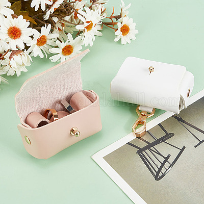 2 шт. 2 цвета искусственная кожа ошейник для питомца парные коробки для колец AJEW-DR0001-23-1