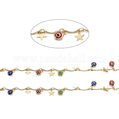 3.28 фут ручной работы из латунных цепочек из бисера X-CHC-M021-23G-1