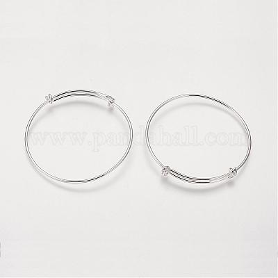 Регулируемый латунный расширяемый браслет KK-H176-S-1