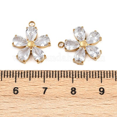 Подвески из нержавеющей стали 304 с микропаве из кубического циркония STAS-I352-07G-A01-1