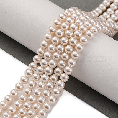 Выпечка окрашены перламутровый стекла жемчужные нити круглый шарик PEAR-H019-02A-02-1