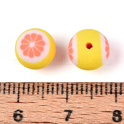 Бусины из полимерной глины ручной работы на фруктовой тематике CLAY-T022-04G-1