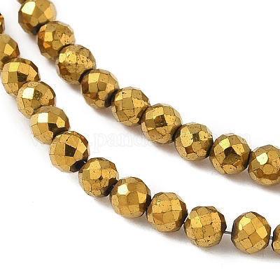 Гальванизировать синтетические немагнитных гематита бусы пряди G-A263-B01-03-1