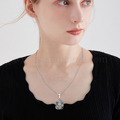 20 шт. подвески из натурального снежного обсидиана G-BBC0001-50A-1