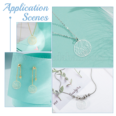 8 шт. 2 стиля филигранных подвесок из нержавеющей стали 201 STAS-DC0001-04-1