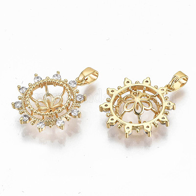 Латунная микропаве из прозрачного кубического циркония KK-T062-12G-NF-1