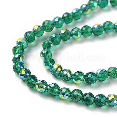 Прозрачные стеклянные бусины гальваническим пряди GLAA-Q099-B01-03-1