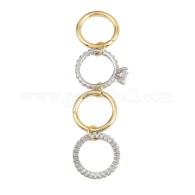 Женские кольца-пальцы с микропаве из кубических цирконий из латуни RJEW-P160-01F-G01-1