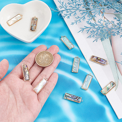 10 шт. 2-х цветные подвески из латунных ракушек SHEL-PH0001-58-1